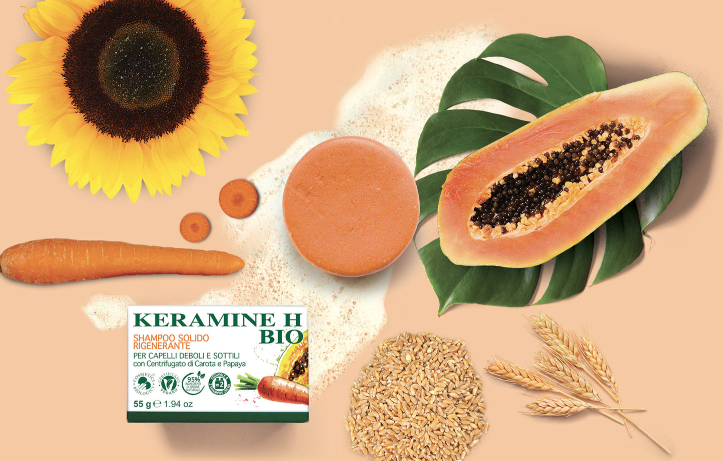 Shampoo Solido Rigenerante Bio Keramine-H (Linea Bio)