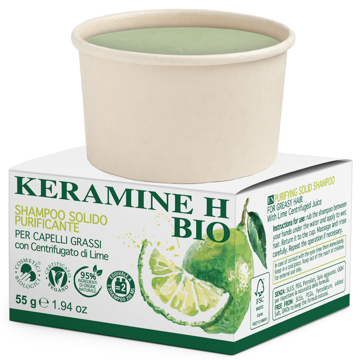 Shampoo Solido Purificante Bio Keramine-H (Linea Bio)