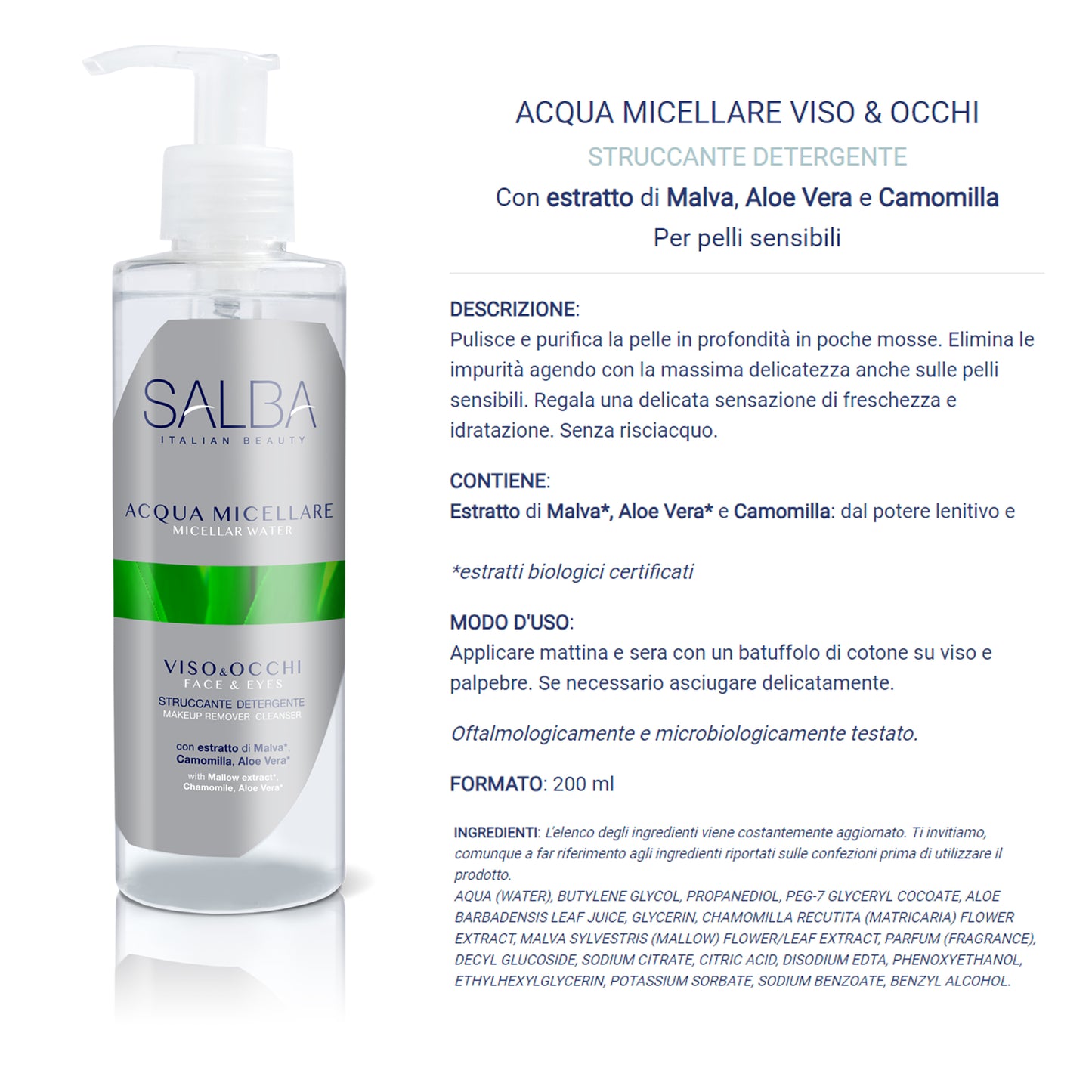 Acqua Micellare Viso-Occhi Salba