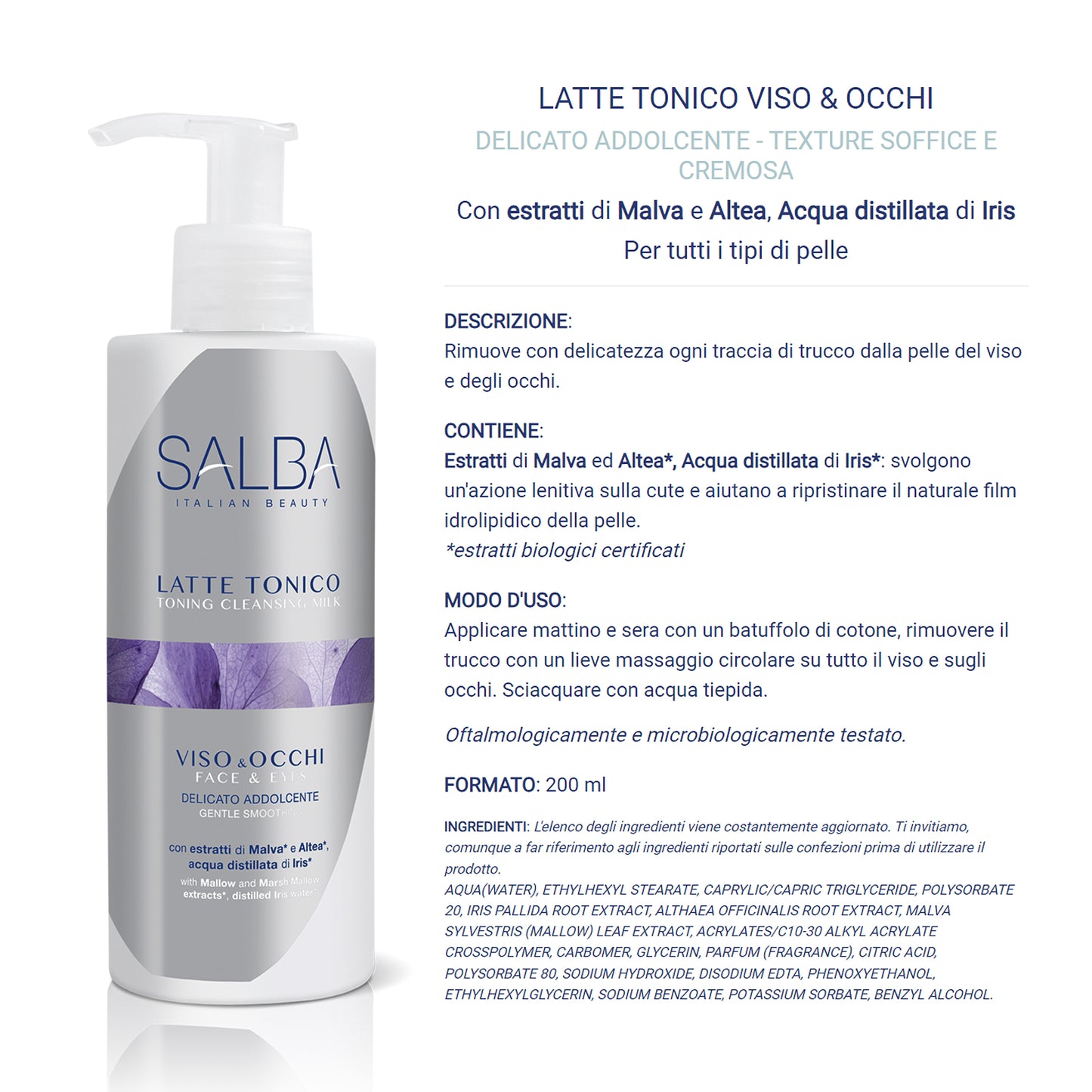 Latte Tonico Viso e Occhi Salba