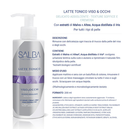 Latte Tonico Viso e Occhi Salba