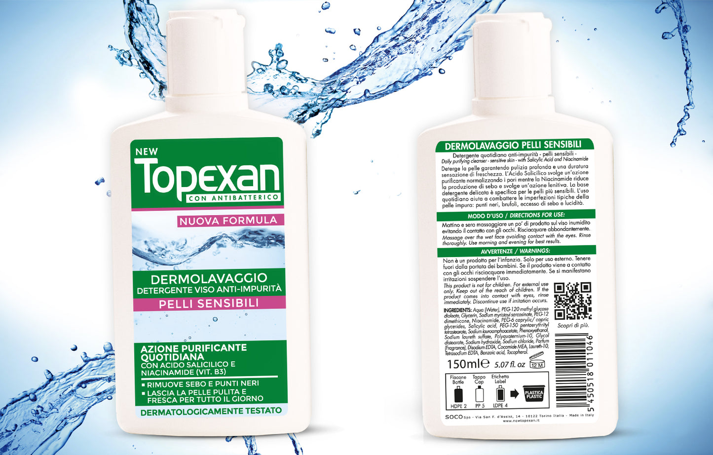 Detergente Anti-Impurità Pelli Sensibili Topexan