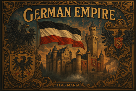 🏰 Celebrate the History of the German Empire – A Legacy of Strength and Innovation! ⚔️🛡️
From its unification in 1871 to its influential role in shaping modern Europe, the German Empire stands as a symbol of power, culture, and industrial progress. Whether you admire its historic achievements, architectural marvels, or rich heritage, honor this remarkable era with pride! Aggiungi la scritta GERMAN EMPIRE e flag mania più piccolo