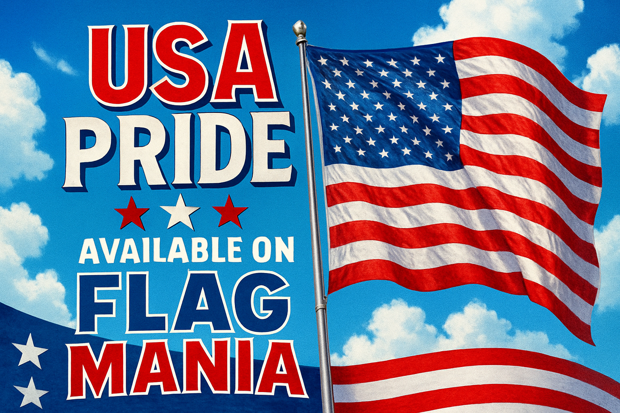 crea un immagine che esalti gli USA. Inserisci la bandiera e scrivi USA pride available on FLAG MANIA