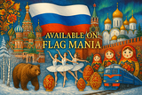 crea un mix di immagini che celebri la RUSSIA e la sua storia. Inserisci la bandiera e altre immagini e scrivi available on FLAG MANIA
