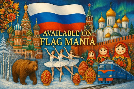 crea un mix di immagini che celebri la RUSSIA e la sua storia. Inserisci la bandiera e altre immagini e scrivi available on FLAG MANIA
