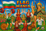 crea un mix di immagini dai colori vivaci che esalti BULGARIA con le sue tradizioni, storia, immagini vere di eroi sportivi Inserisci la bandiera e aggiungi la scritta FLAG MANIA