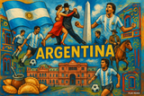crea un mix di immagini dai colori vivaci che esalti la nazione ARGENTINA con le sue tradizioni, storia, eroi sportivi Inserisci la bandiera , il nome e aggiungi in piccolo la scritta FLAG MANIA