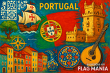 crea un mix di immagini dai colori vivaci che esalti PORTOGALLO e la sua storia. Inserisci la bandiera e altre immagini e scrivi available on FLAG MANIA

