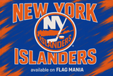 crea una bella immagine dai colori brillanti di NEW YORK ISLANDERS scrivendone il nome. Inserisci lo stemma delle squadre dove ha giocato e scrivi più piccolo available on FLAG MANIA